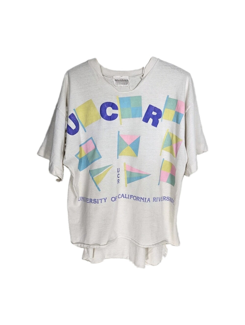 Vintage 1980s UCR College Shirt Tunic Riverside Retro California USA O/S XL